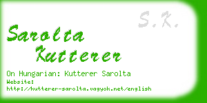 sarolta kutterer business card